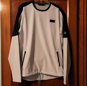 Under Armour Mens Loose Fit Pullover Jacket Size L Black Gray NWT